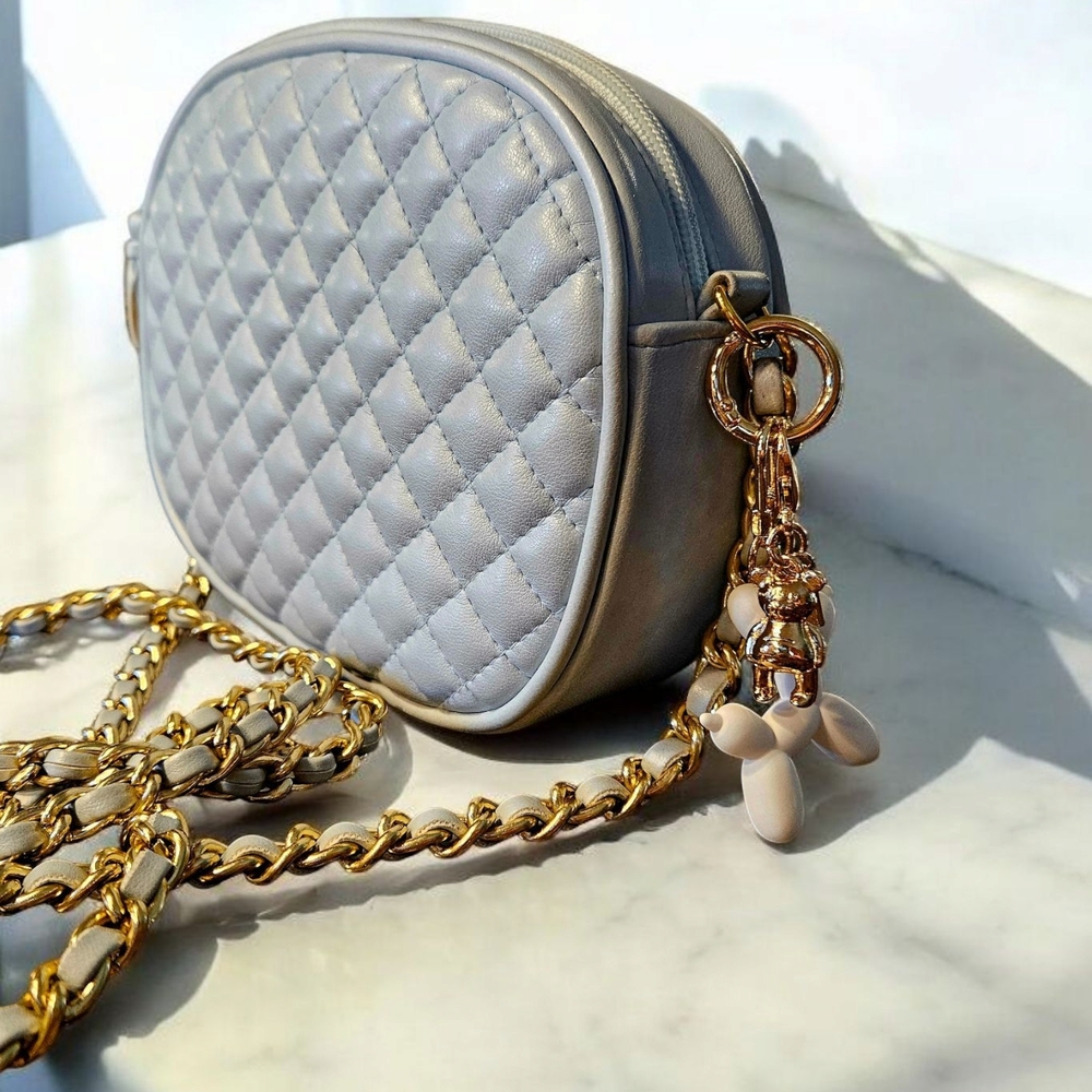 SALE!! Quilted Aqua Blue Crossbody Bag by Lord and Taylor - Picture 4 of 7
